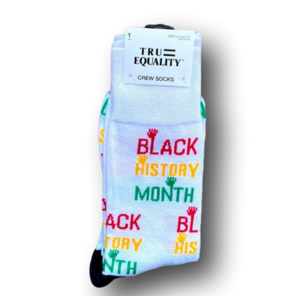 3/$18 Black History Month Funny Novelty Crew Socks - Brand New